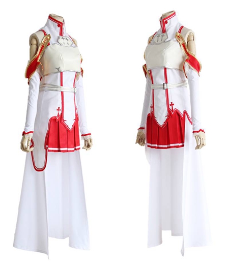 Sword Art Online:Yuuki Asuna Costume De Combat Cosplay Anime Jeu Femmes Uniformes Robe 